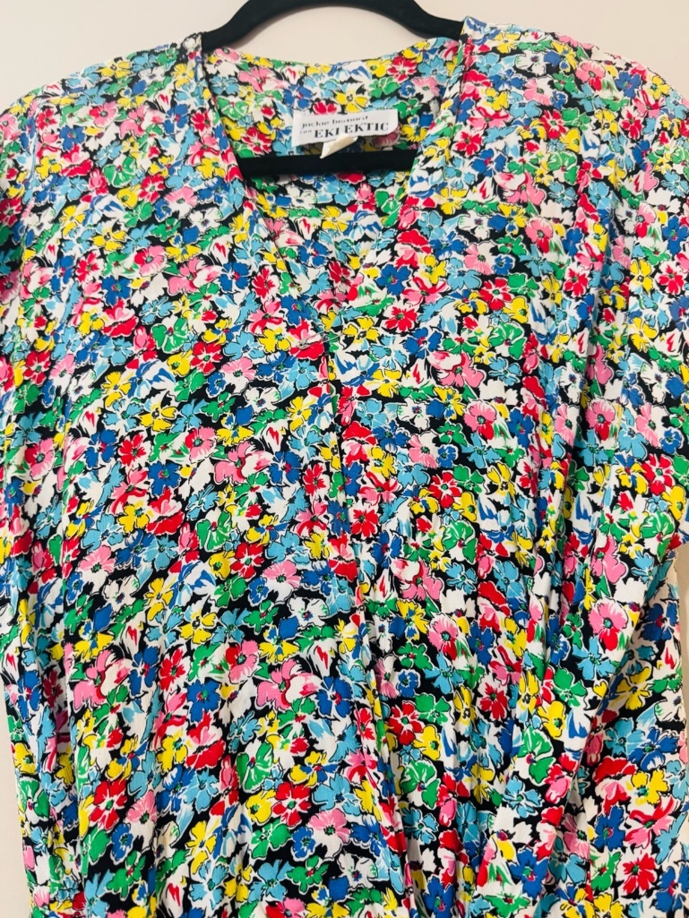 Vintage Jackie Bernard for EKLEKTIC Floral Wrap Dress Size 12 Retro - Picture 5 of 8